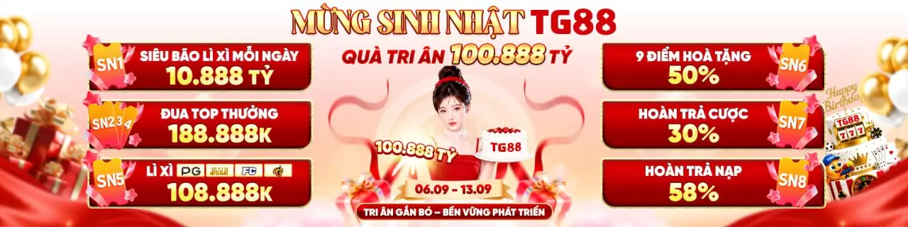 TG88 ⭐ Trang Chủ Chính Thức T8/2026 | Link TG88 Xúc Liền +188K 9 Mừng sinh nhật tg88 thưởng 100 tỷ